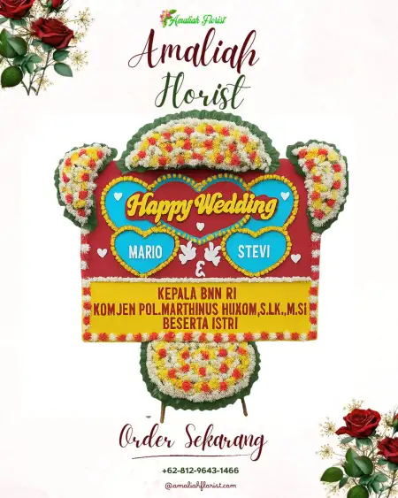 Papan Bunga Pernikahan Nyamok